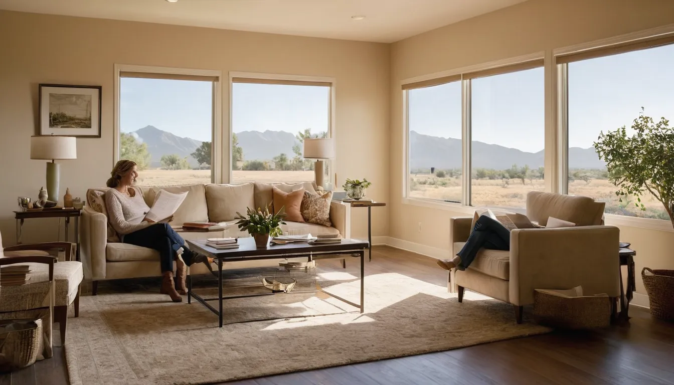 A bright living room in a Irvine home with new energy efficient windows letting in soft daylight